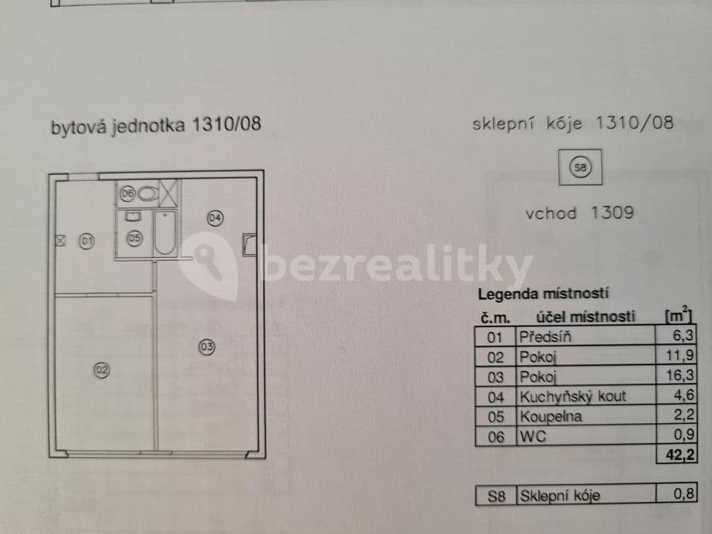 1 bedroom with open-plan kitchen flat to rent, 42 m², Doubravická, Prague, Prague 1 bedroom with open-plan kitchen flat to rent, 42 m², Doubravická, Prague, Prague
