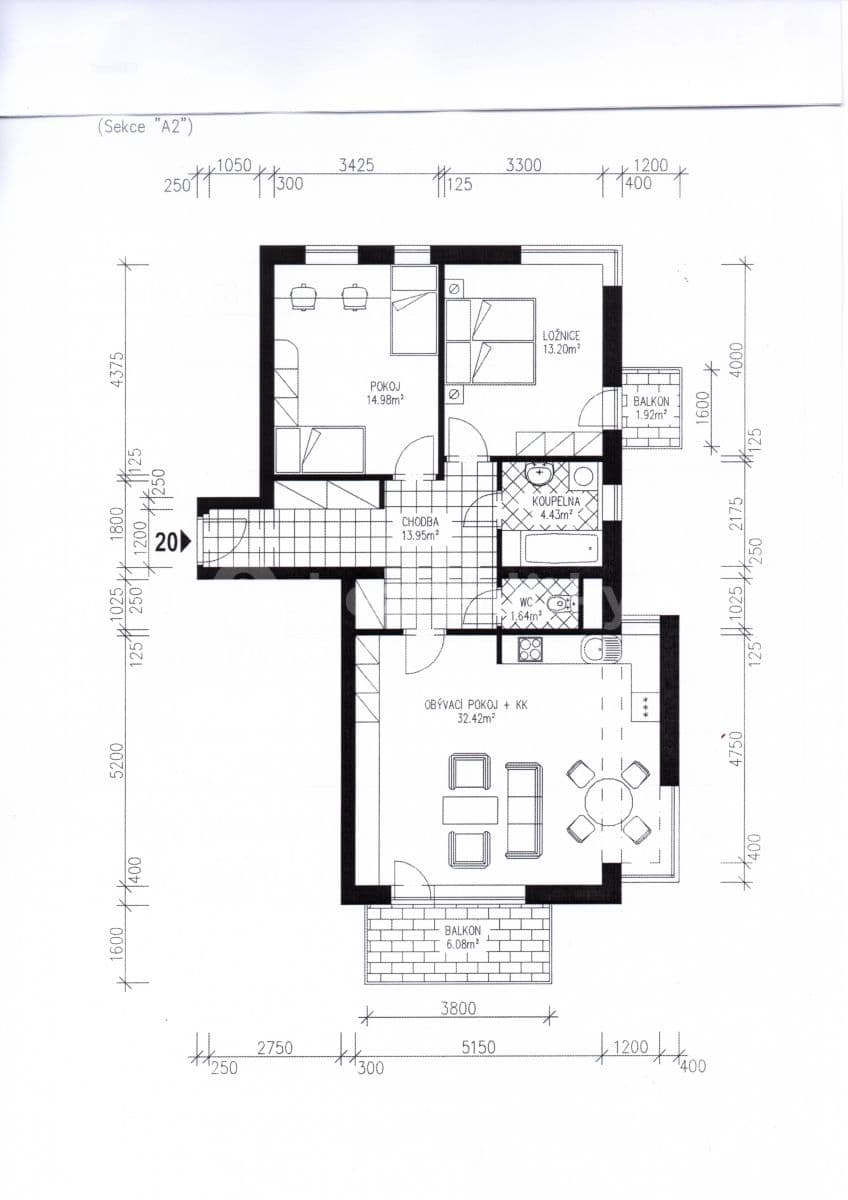 2 bedroom with open-plan kitchen flat to rent, 88 m², U Ježíška, Plzeň, Plzeňský Region 2 bedroom with open-plan kitchen flat to rent, 88 m², U Ježíška, Plzeň, Plzeňský Region