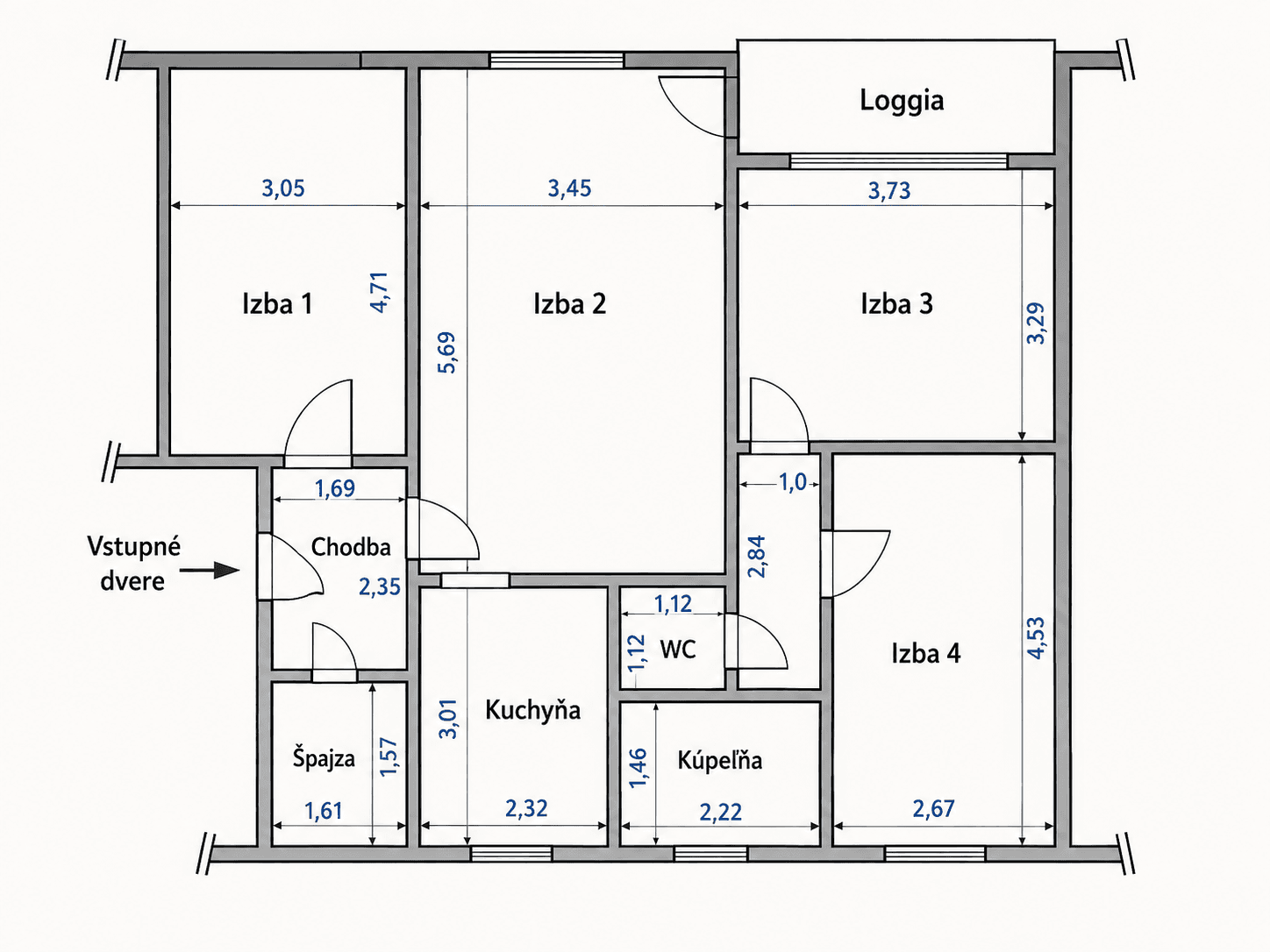 4 bedroom flat to rent, 83 m², Lermontova, Martin, Žilinský Region 4 bedroom flat to rent, 83 m², Lermontova, Martin, Žilinský Region