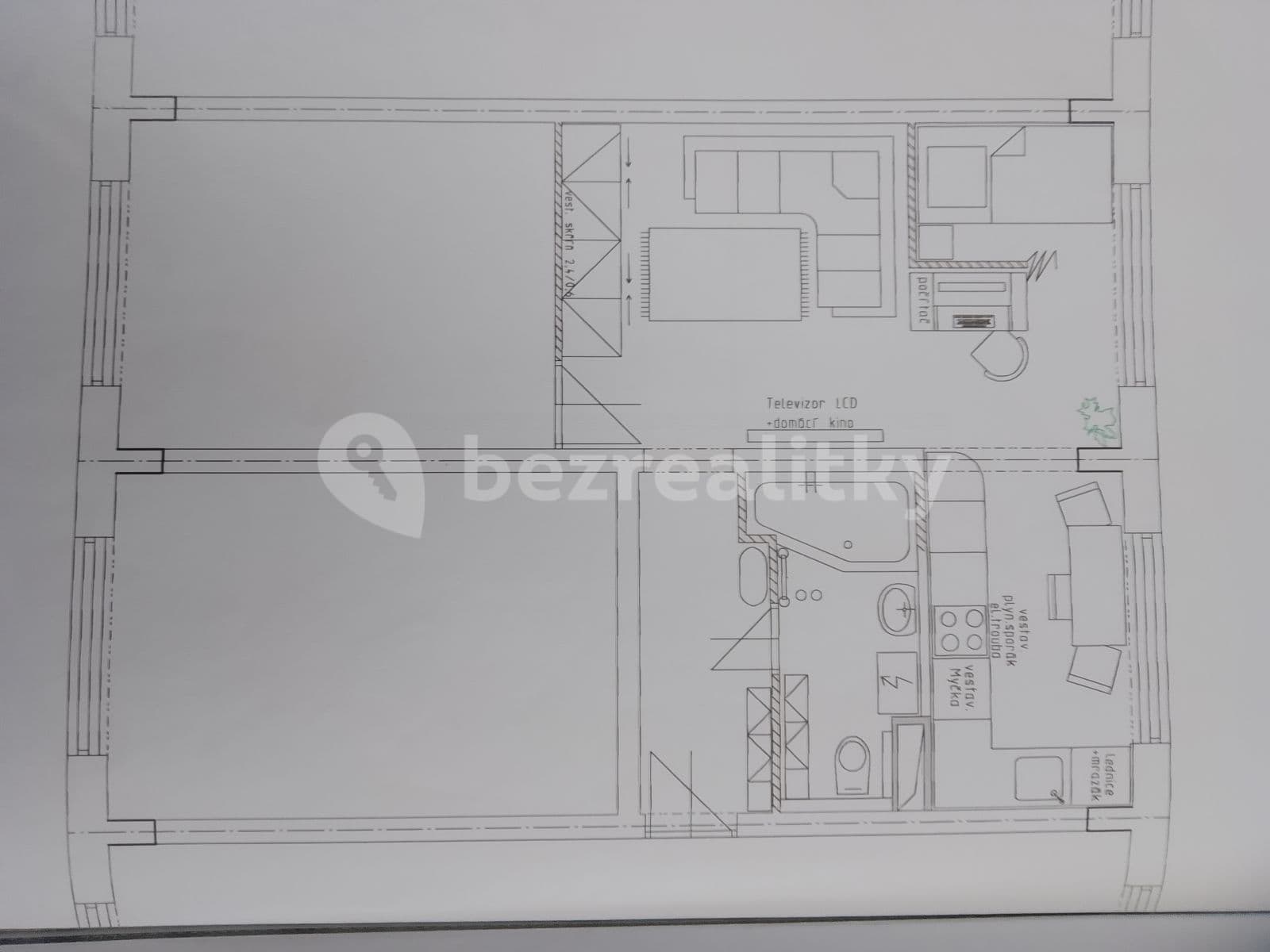 1 bedroom with open-plan kitchen flat to rent, 51 m², Drahobejlova, Prague, Prague 1 bedroom with open-plan kitchen flat to rent, 51 m², Drahobejlova, Prague, Prague