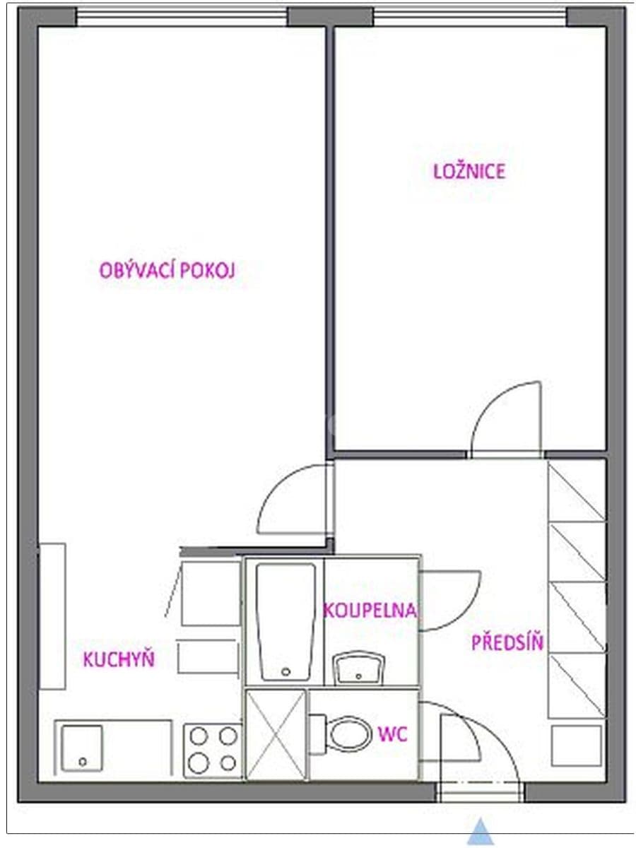 1 bedroom with open-plan kitchen flat to rent, 43 m², Jetřichovická, Prague, Prague 1 bedroom with open-plan kitchen flat to rent, 43 m², Jetřichovická, Prague, Prague