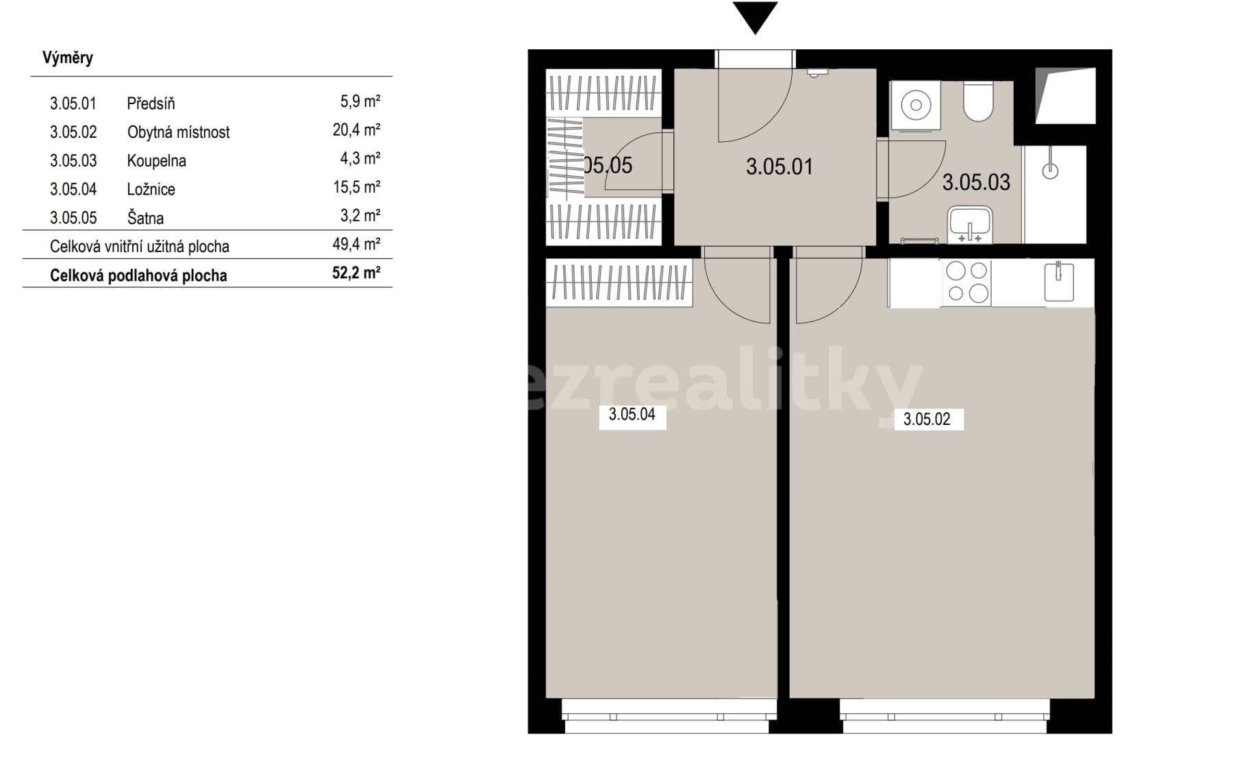 1 bedroom with open-plan kitchen flat to rent, 52 m², Dělnická, Prague, Prague 1 bedroom with open-plan kitchen flat to rent, 52 m², Dělnická, Prague, Prague