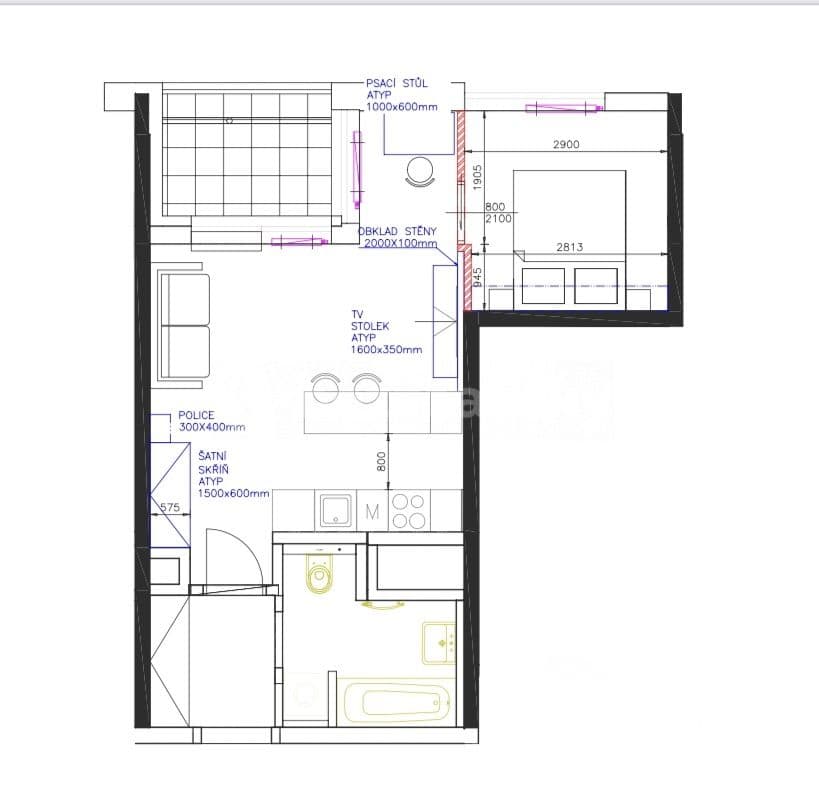 1 bedroom with open-plan kitchen flat to rent, 47 m², U Pergamenky, Prague, Prague 1 bedroom with open-plan kitchen flat to rent, 47 m², U Pergamenky, Prague, Prague
