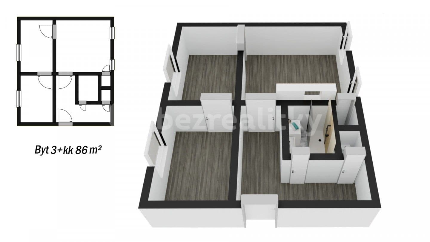 3 bedroom flat for sale, 86 m², Na Libuši, Bechyně, Jihočeský Region