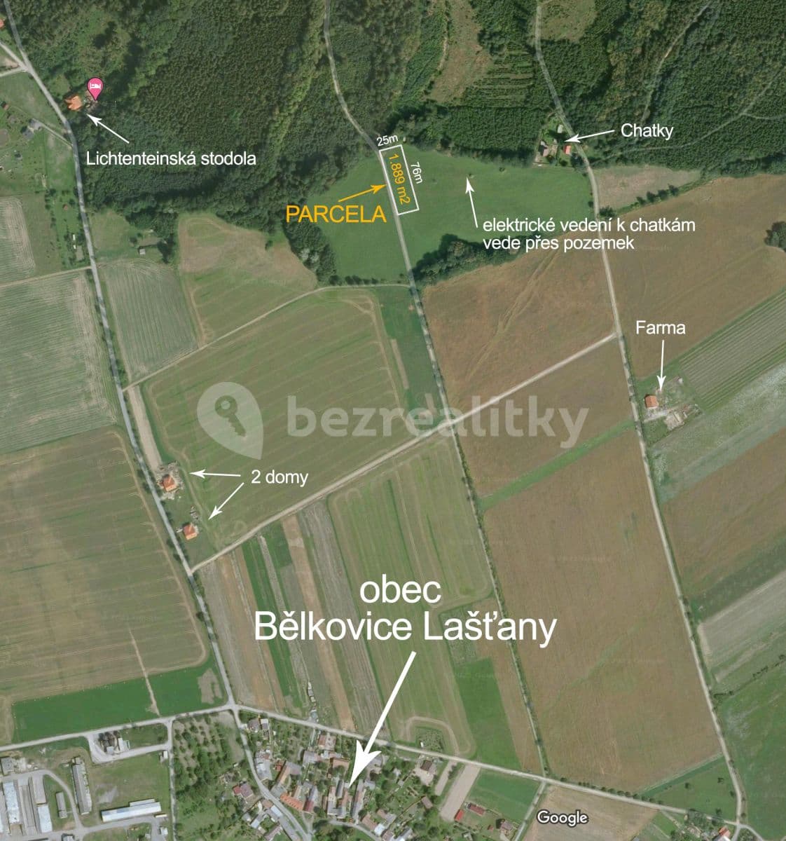 plot for sale, 1,900 m², Bělkovice-Lašťany, Olomoucký Region