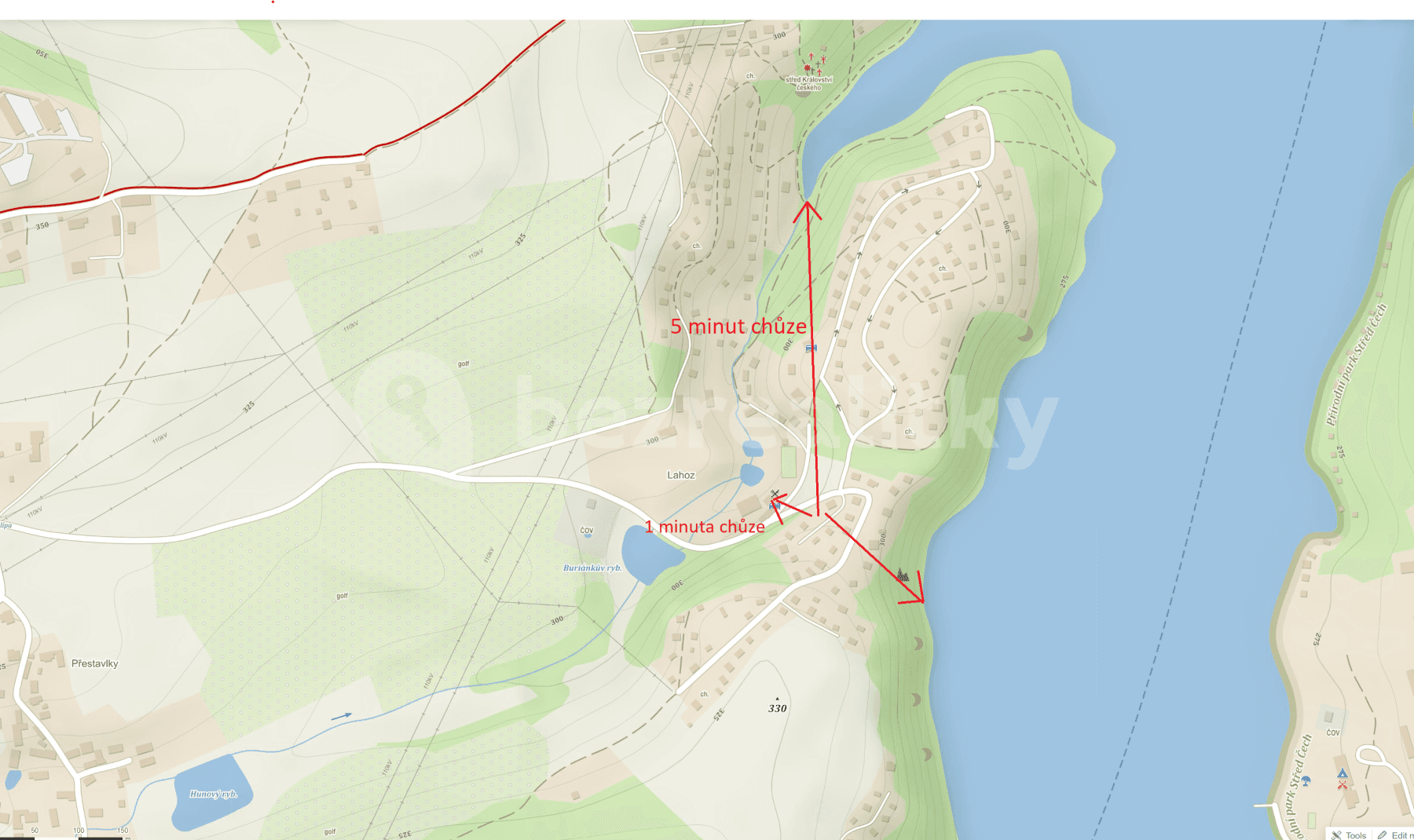 plot for sale, 370 m², Slapy, Středočeský Region