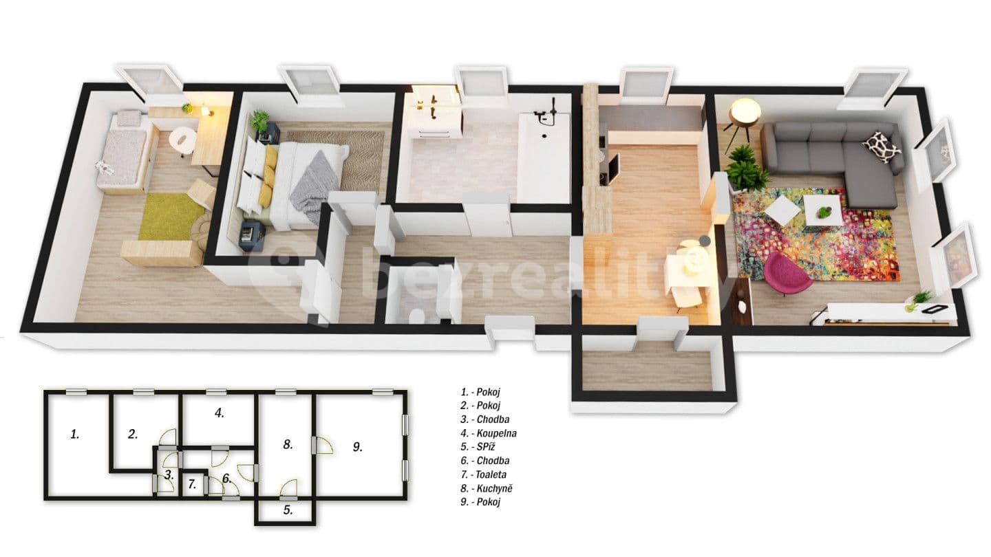 3 bedroom flat for sale, 104 m², Masarykova, Moravský Beroun, Olomoucký Region