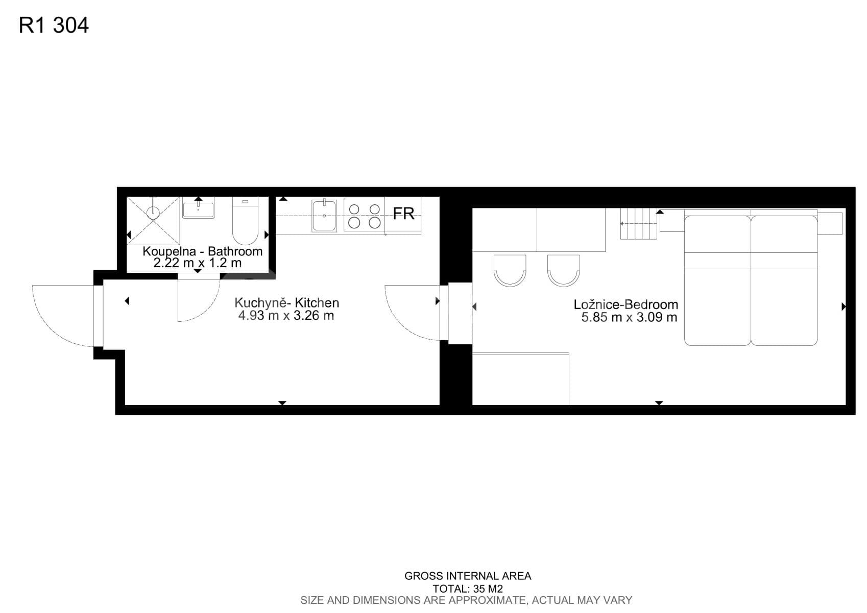 1 bedroom flat to rent, 32 m², Václavská, Brno, Jihomoravský Region 1 bedroom flat to rent, 32 m², Václavská, Brno, Jihomoravský Region