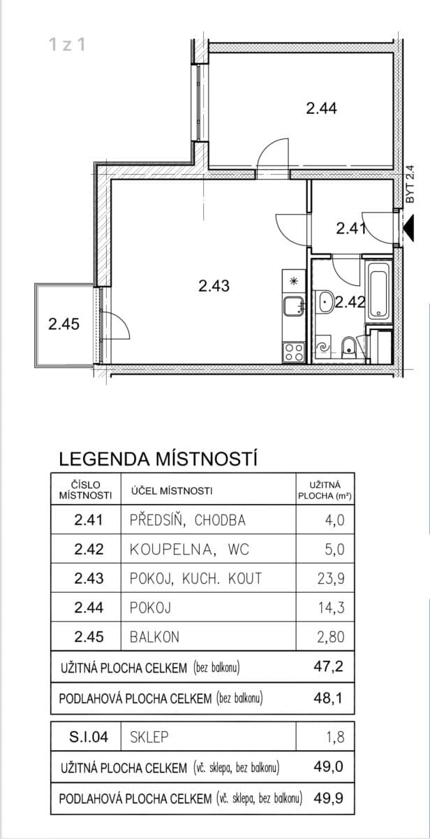1 bedroom with open-plan kitchen flat to rent, 52 m², Jaroslava Holečka, Kladno, Středočeský Region 1 bedroom with open-plan kitchen flat to rent, 52 m², Jaroslava Holečka, Kladno, Středočeský Region