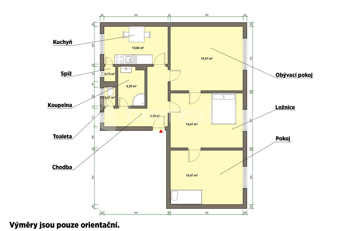 3 bedroom flat for sale, 76 m², Mládežnická, Mariánské Lázně, Karlovarský Region