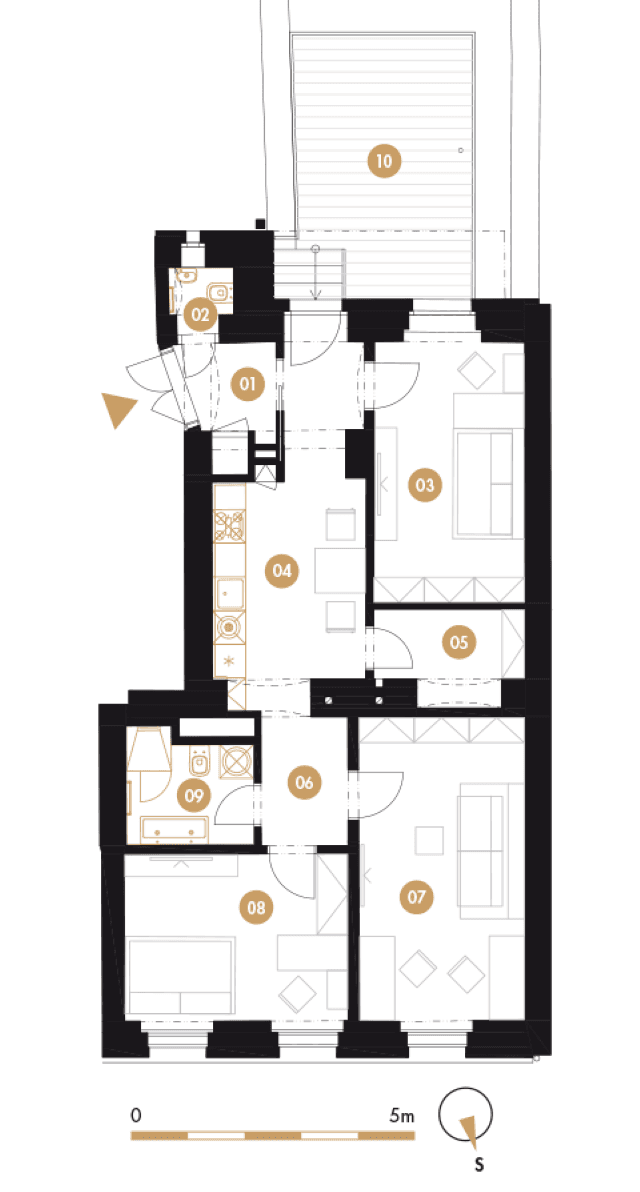 3 bedroom flat to rent, 71 m², Francouzská, Prague, Prague 3 bedroom flat to rent, 71 m², Francouzská, Prague, Prague