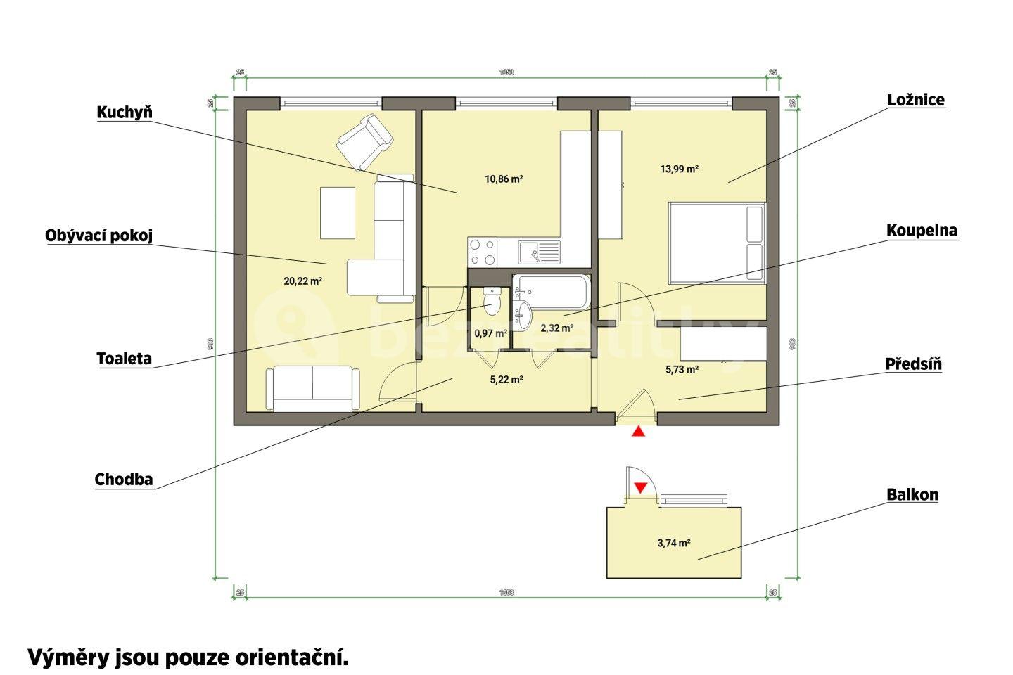 2 bedroom flat for sale, 59 m², Plzeňská, Mariánské Lázně, Karlovarský Region