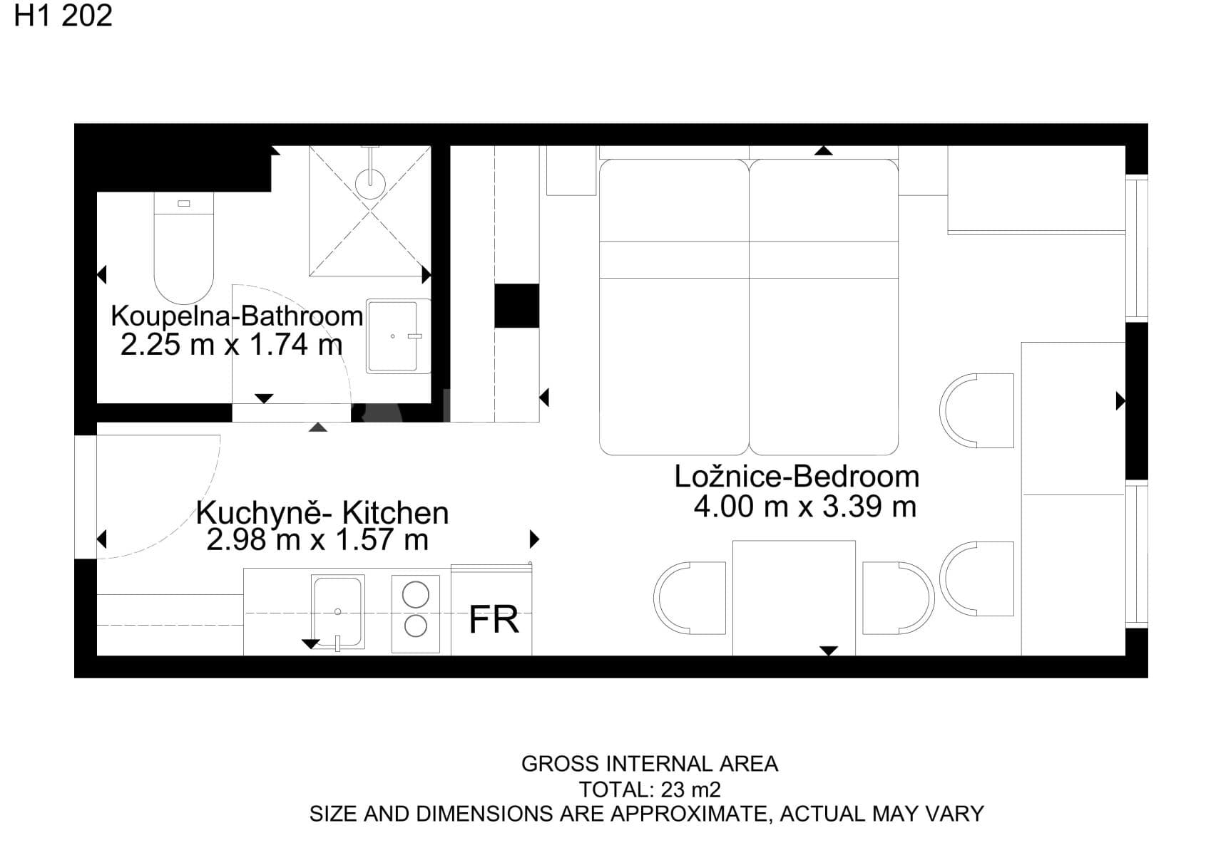 Studio flat to rent, 21 m², Hybešova, Brno, Jihomoravský Region Studio flat to rent, 21 m², Hybešova, Brno, Jihomoravský Region