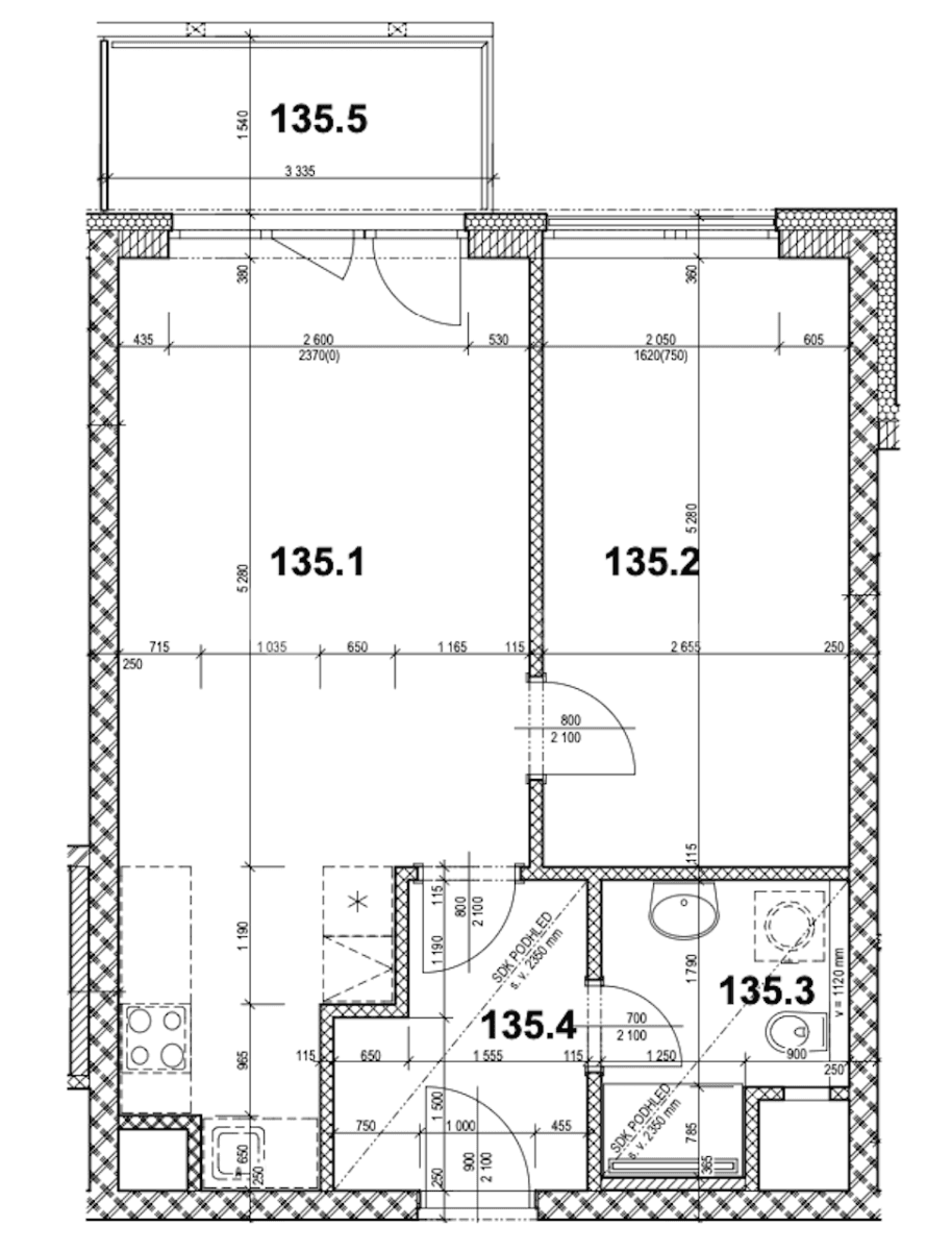 1 bedroom with open-plan kitchen flat to rent, 57 m², U Radosti, Prague, Prague 1 bedroom with open-plan kitchen flat to rent, 57 m², U Radosti, Prague, Prague