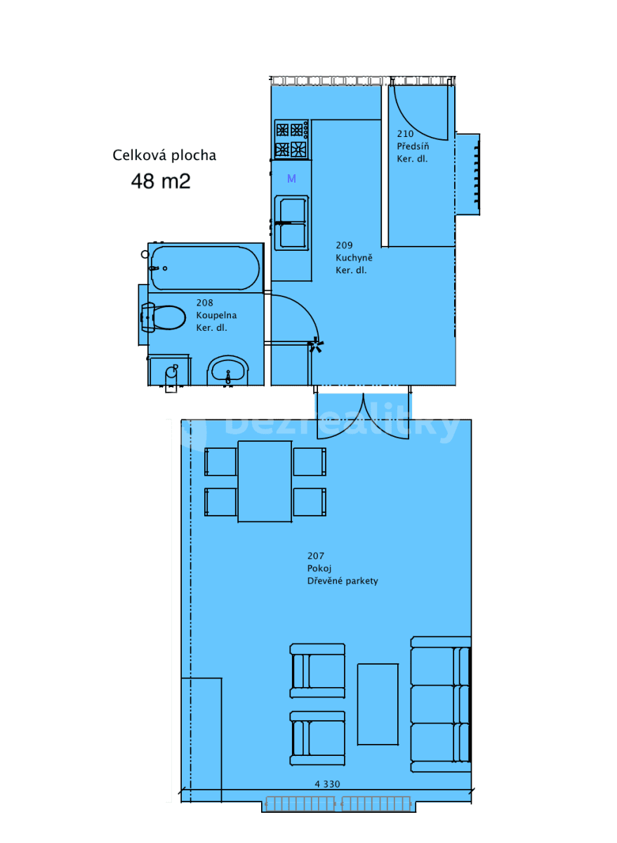 1 bedroom flat to rent, 48 m², Koperníkova, Plzeň, Plzeňský Region 1 bedroom flat to rent, 48 m², Koperníkova, Plzeň, Plzeňský Region