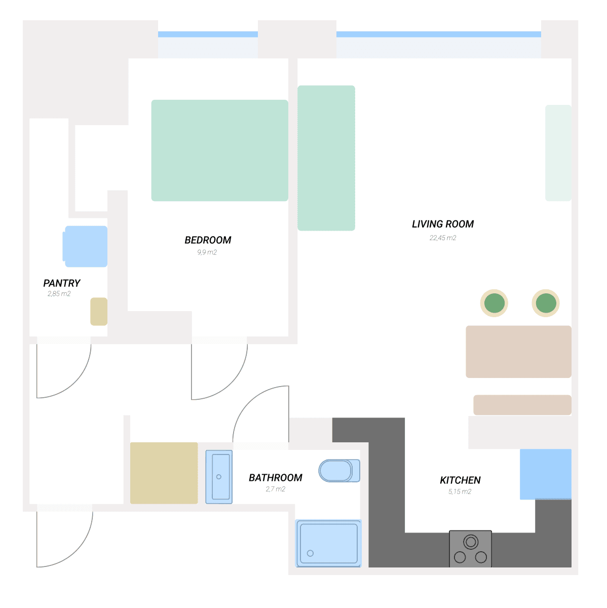 1 bedroom with open-plan kitchen flat to rent, 52 m², Šárecká, Prague, Prague 1 bedroom with open-plan kitchen flat to rent, 52 m², Šárecká, Prague, Prague