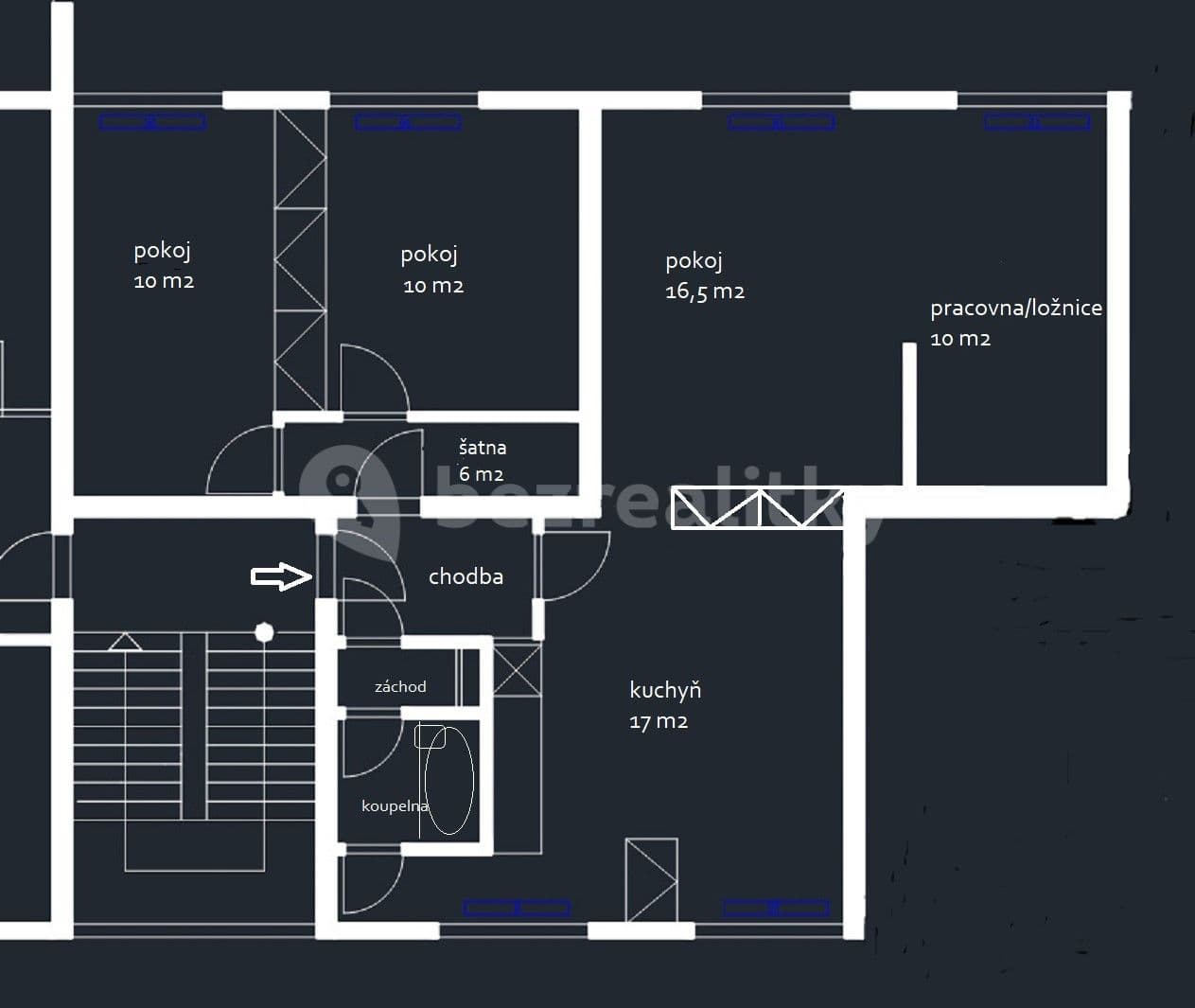 3 bedroom with open-plan kitchen flat to rent, 85 m², Molákova, Prague, Prague 3 bedroom with open-plan kitchen flat to rent, 85 m², Molákova, Prague, Prague