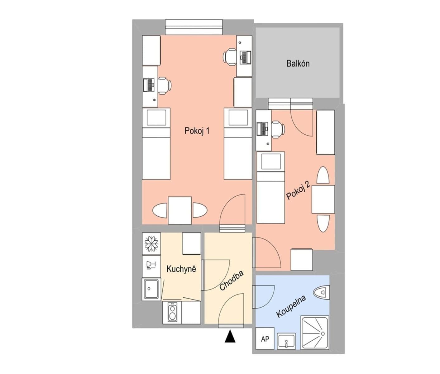 2 bedroom flat to rent, 46 m², Magisterská, Plzeň, Plzeňský Region 2 bedroom flat to rent, 46 m², Magisterská, Plzeň, Plzeňský Region