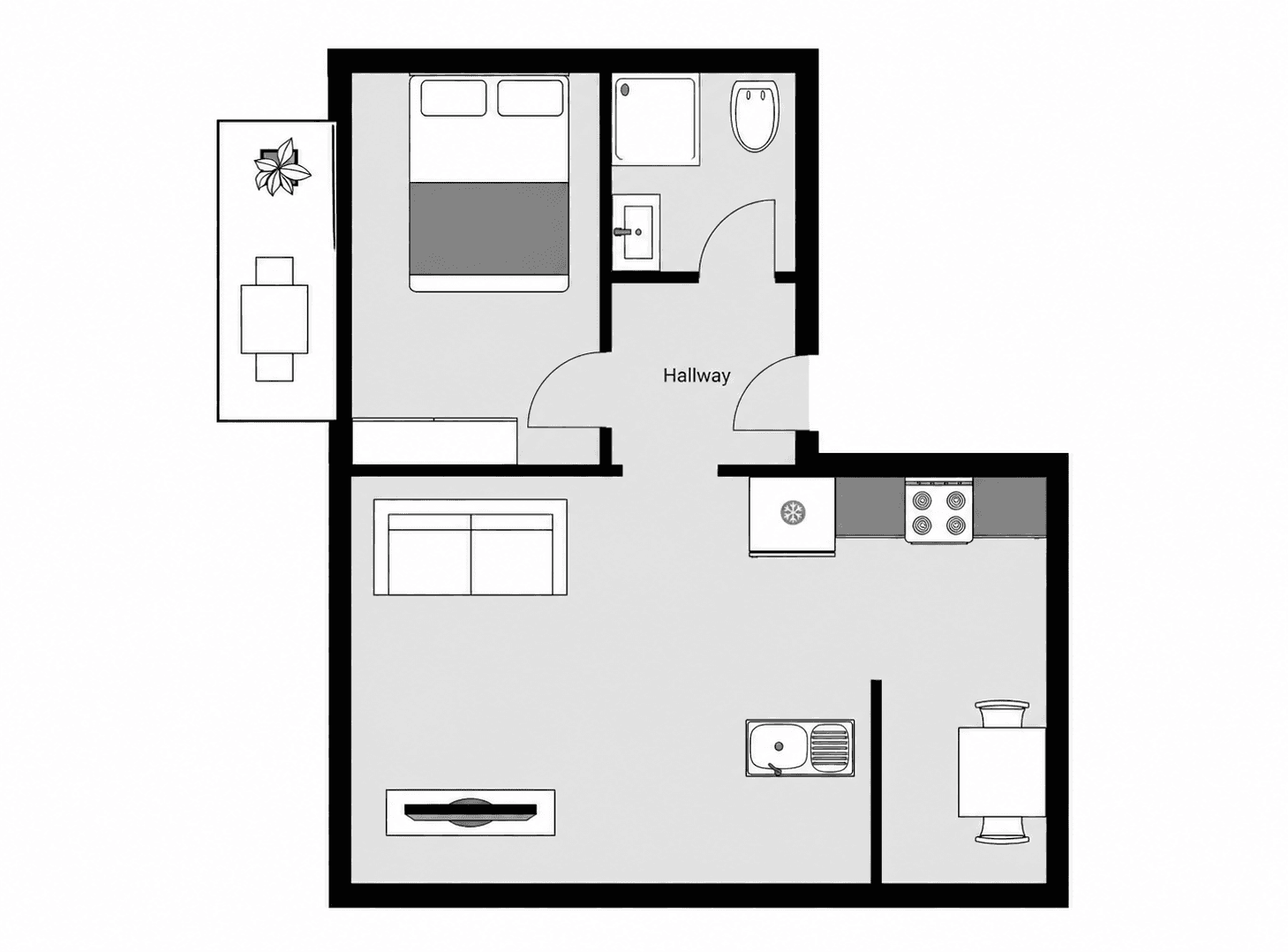 1 bedroom with open-plan kitchen flat to rent, 44 m², Jabloňová, Prague, Prague 1 bedroom with open-plan kitchen flat to rent, 44 m², Jabloňová, Prague, Prague