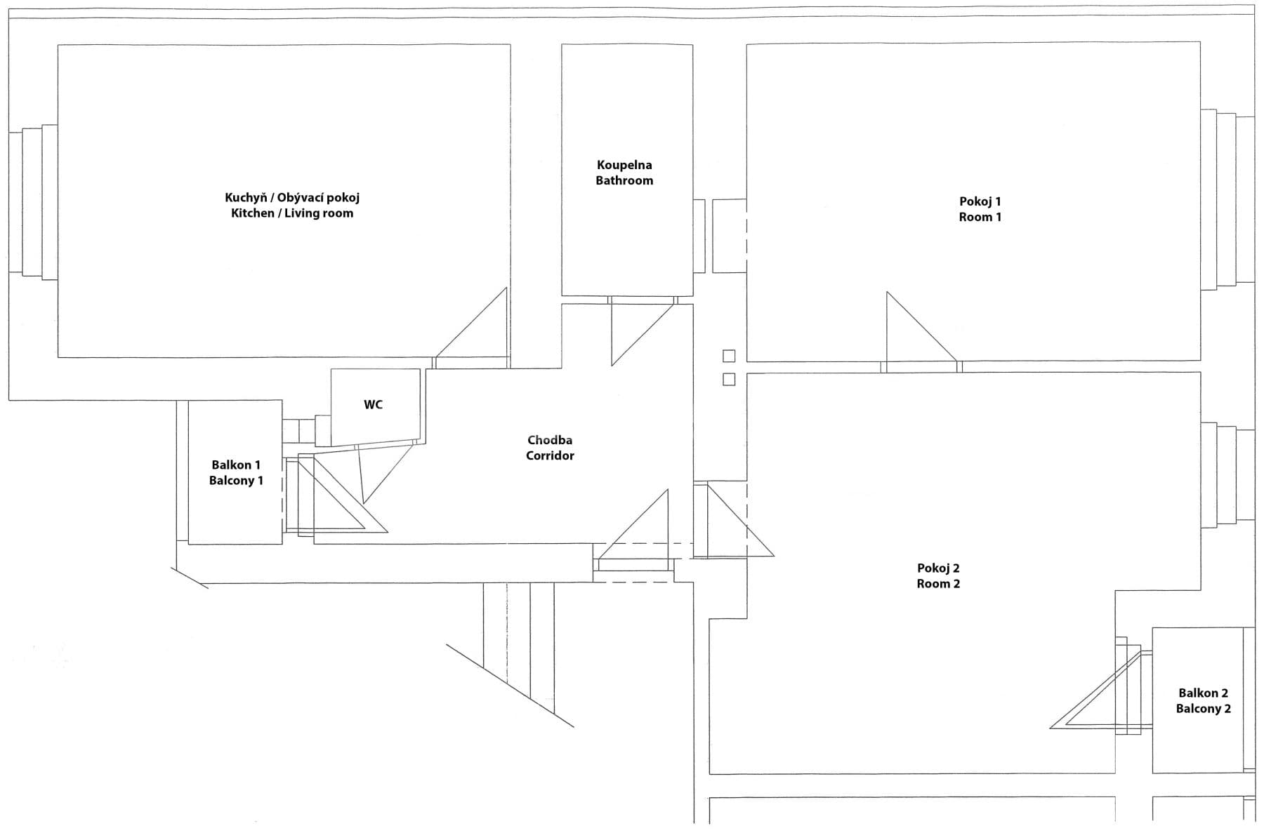 2 bedroom with open-plan kitchen flat to rent, 102 m², Starokošířská, Prague, Prague 2 bedroom with open-plan kitchen flat to rent, 102 m², Starokošířská, Prague, Prague