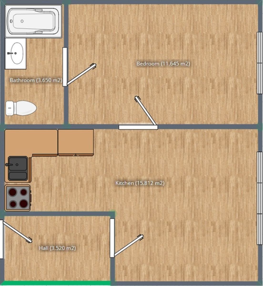 1 bedroom with open-plan kitchen flat to rent, 36 m², Sochařská, Prague, Prague 1 bedroom with open-plan kitchen flat to rent, 36 m², Sochařská, Prague, Prague