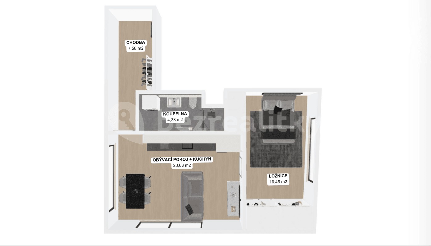 1 bedroom with open-plan kitchen flat to rent, 52 m², Východní, Pardubice, Pardubický Region 1 bedroom with open-plan kitchen flat to rent, 52 m², Východní, Pardubice, Pardubický Region
