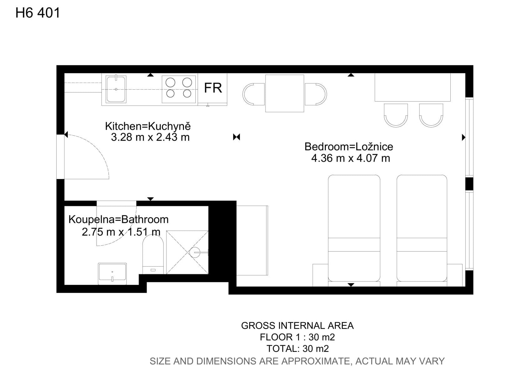Studio flat to rent, 28 m², Hybešova, Brno, Jihomoravský Region Studio flat to rent, 28 m², Hybešova, Brno, Jihomoravský Region