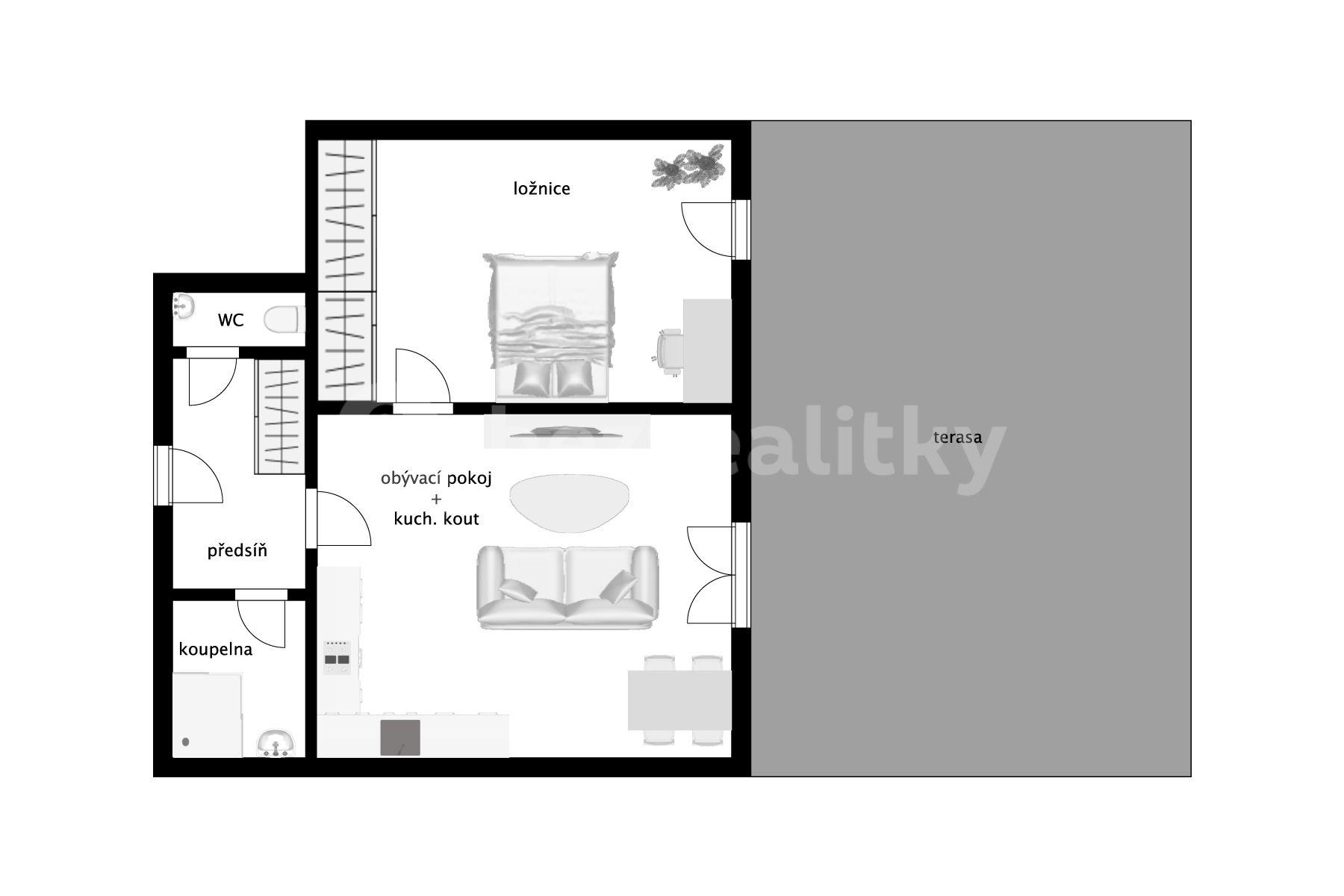 1 bedroom with open-plan kitchen flat for sale, 66 m², Cedrová, Jesenice, Středočeský Region