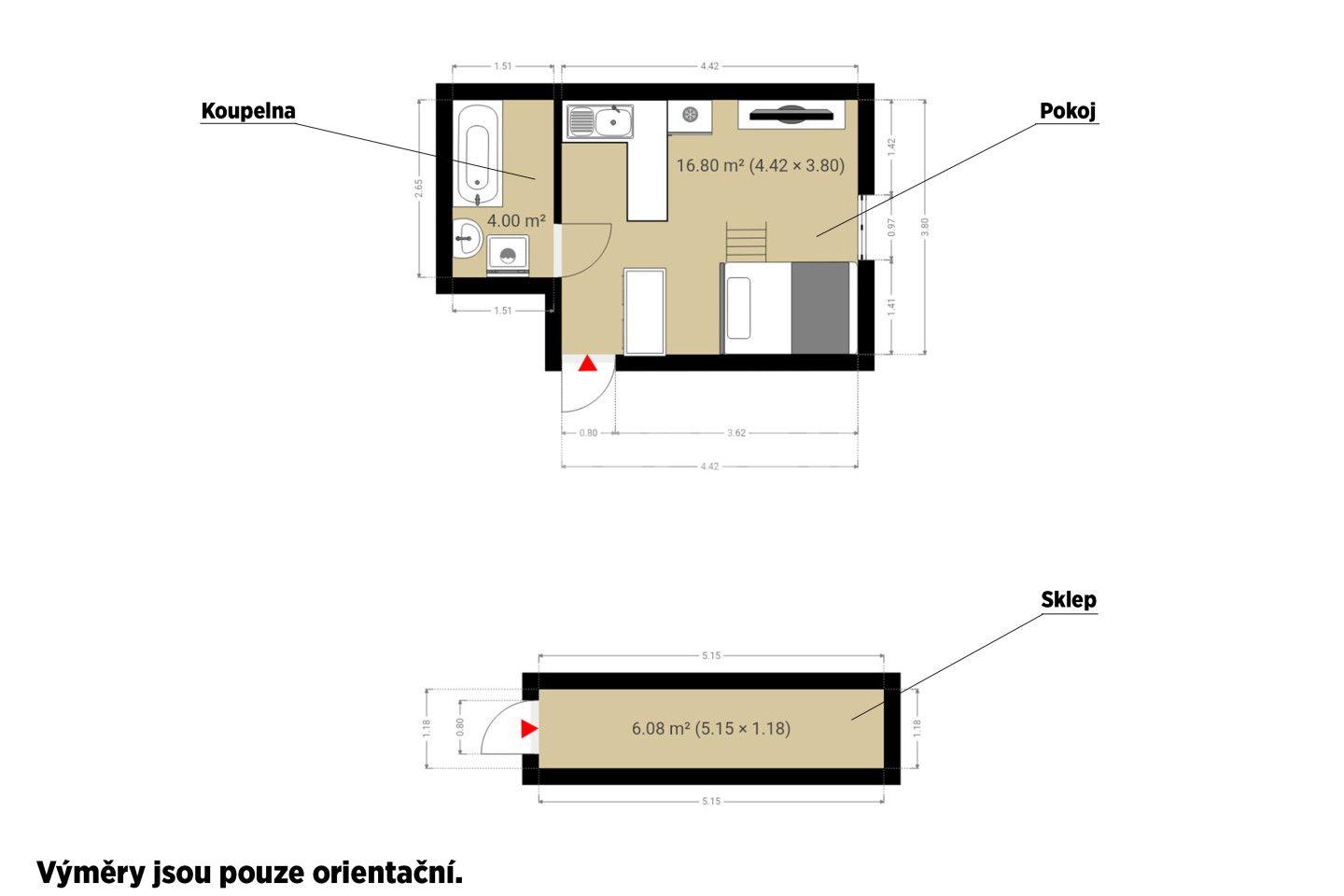 Studio flat for sale, 29 m², Žižkova, Karlovy Vary, Karlovarský Region