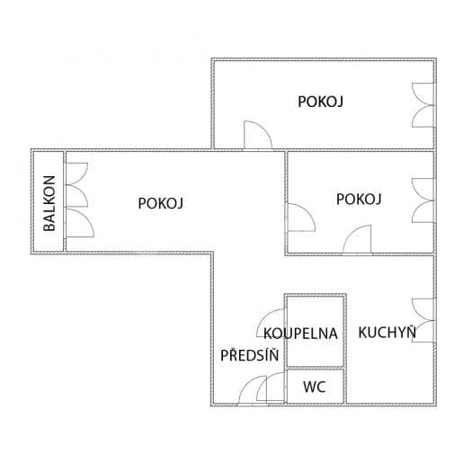 3 bedroom flat for sale, 65 m², Heyrovského, Ostrava, Moravskoslezský Region