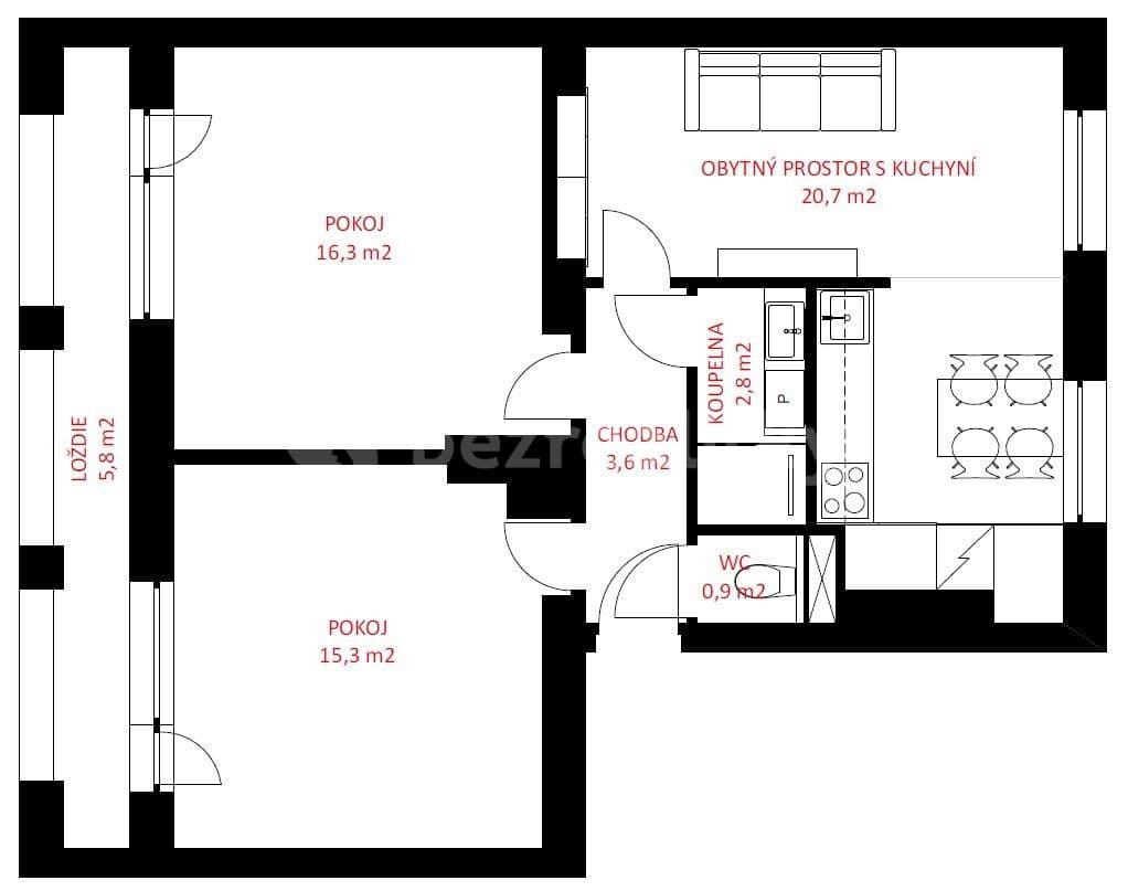 2 bedroom with open-plan kitchen flat to rent, 68 m², Tyršova, Brno, Jihomoravský Region 2 bedroom with open-plan kitchen flat to rent, 68 m², Tyršova, Brno, Jihomoravský Region