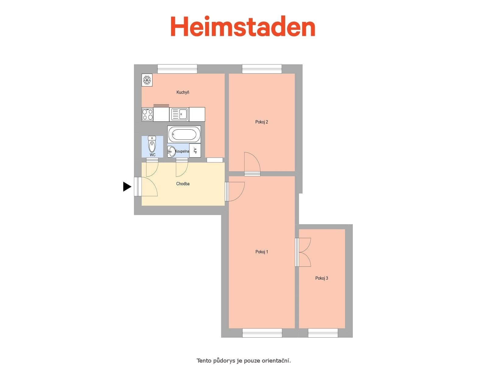 3 bedroom flat to rent, 59 m², Jožky Jabůrkové, Havířov, Moravskoslezský Region 3 bedroom flat to rent, 59 m², Jožky Jabůrkové, Havířov, Moravskoslezský Region