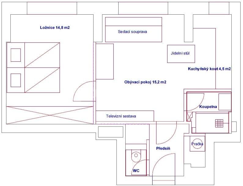1 bedroom with open-plan kitchen flat to rent, 44 m², U Krčské vodárny, Prague, Prague 1 bedroom with open-plan kitchen flat to rent, 44 m², U Krčské vodárny, Prague, Prague