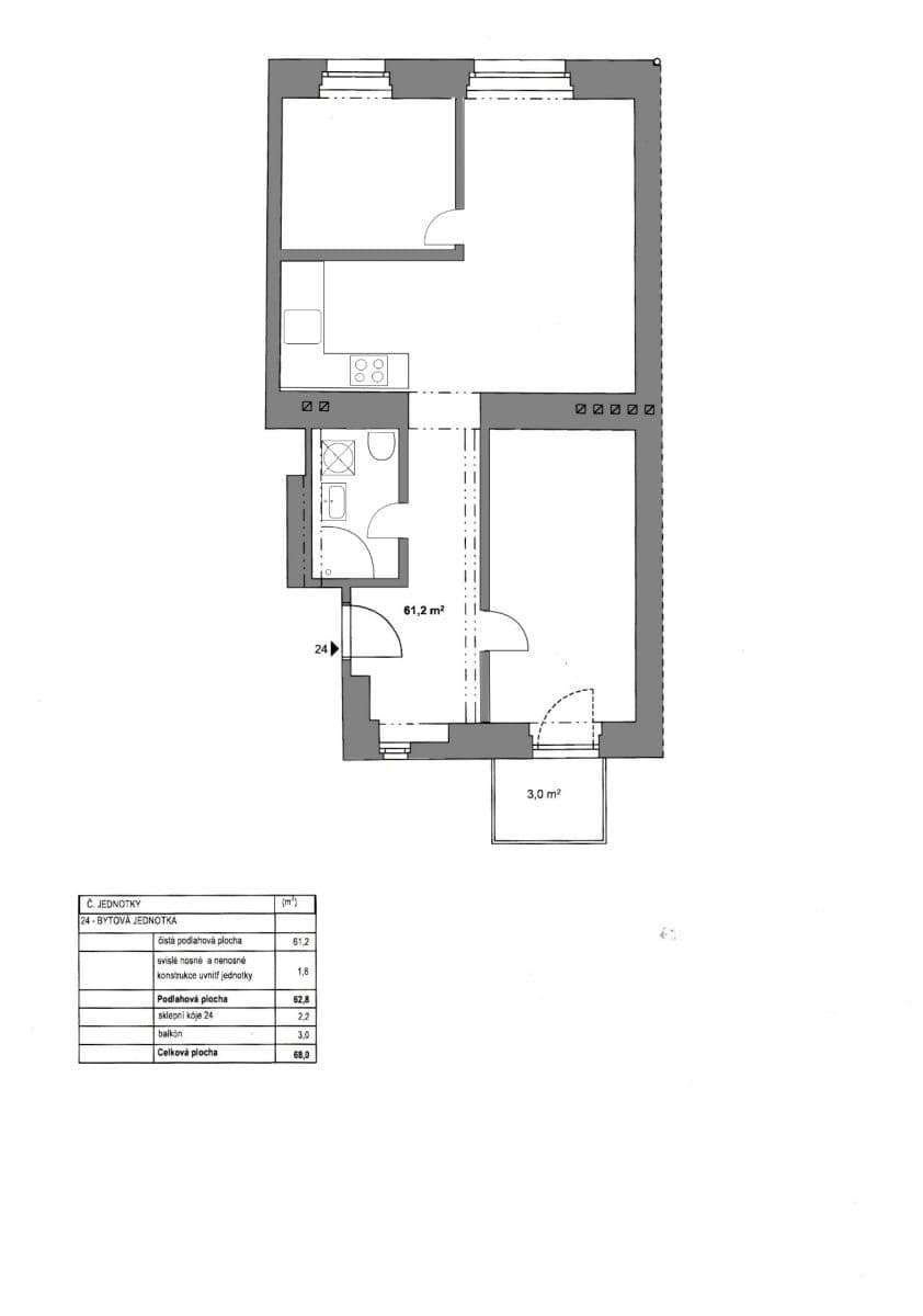 2 bedroom with open-plan kitchen flat for sale, 68 m², Konšelská, Prague, Prague 2 bedroom with open-plan kitchen flat for sale, 68 m², Konšelská, Prague, Prague