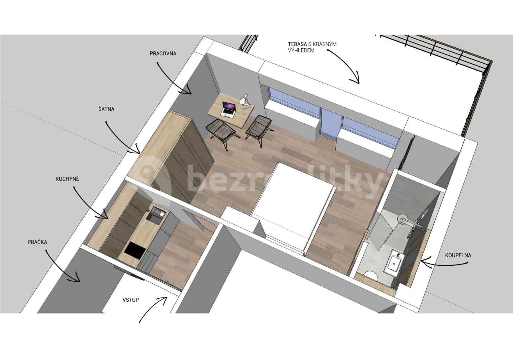 Studio flat to rent, 38 m², Žilkova, Brno, Jihomoravský Region Studio flat to rent, 38 m², Žilkova, Brno, Jihomoravský Region