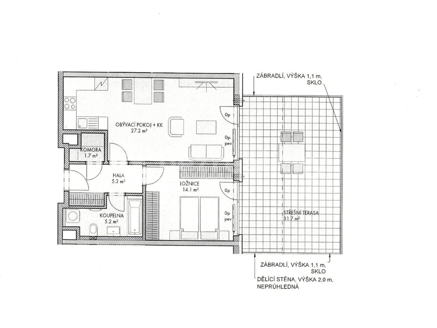 1 bedroom with open-plan kitchen flat for sale, 56 m², Nad Krocínkou, Prague, Prague