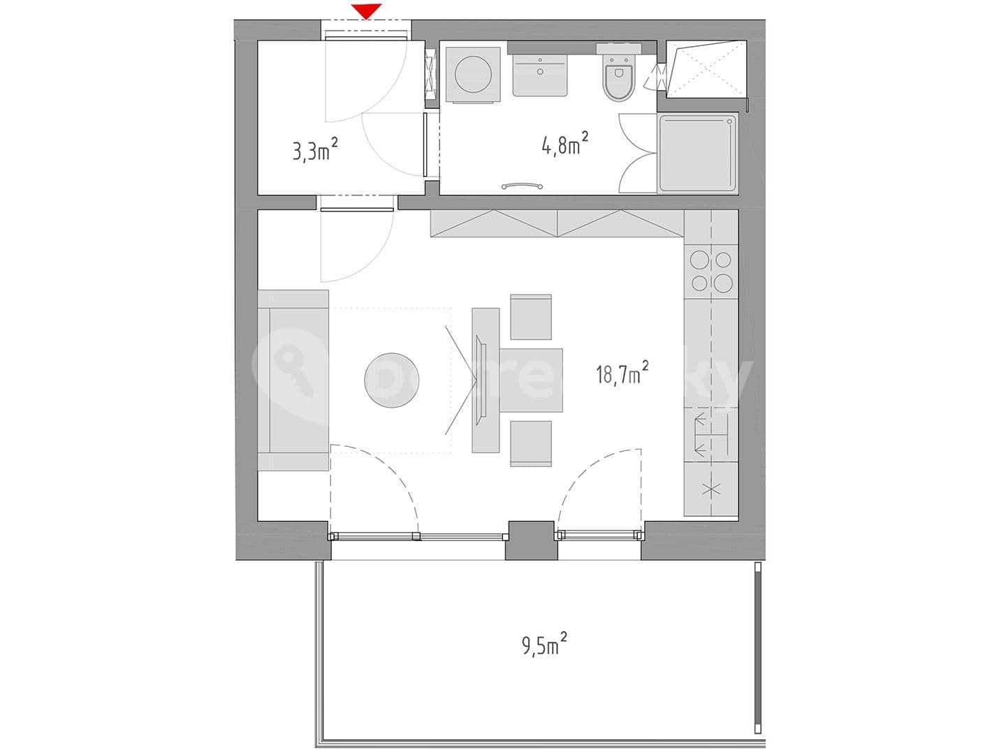 Studio flat to rent, 30 m², Bratislavská, Brno, Jihomoravský Region Studio flat to rent, 30 m², Bratislavská, Brno, Jihomoravský Region