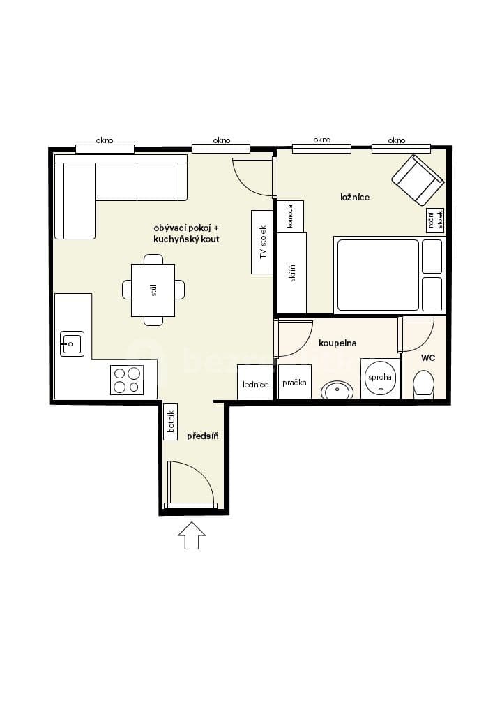 1 bedroom with open-plan kitchen flat to rent, 40 m², Bořivojova, Prague, Prague 1 bedroom with open-plan kitchen flat to rent, 40 m², Bořivojova, Prague, Prague
