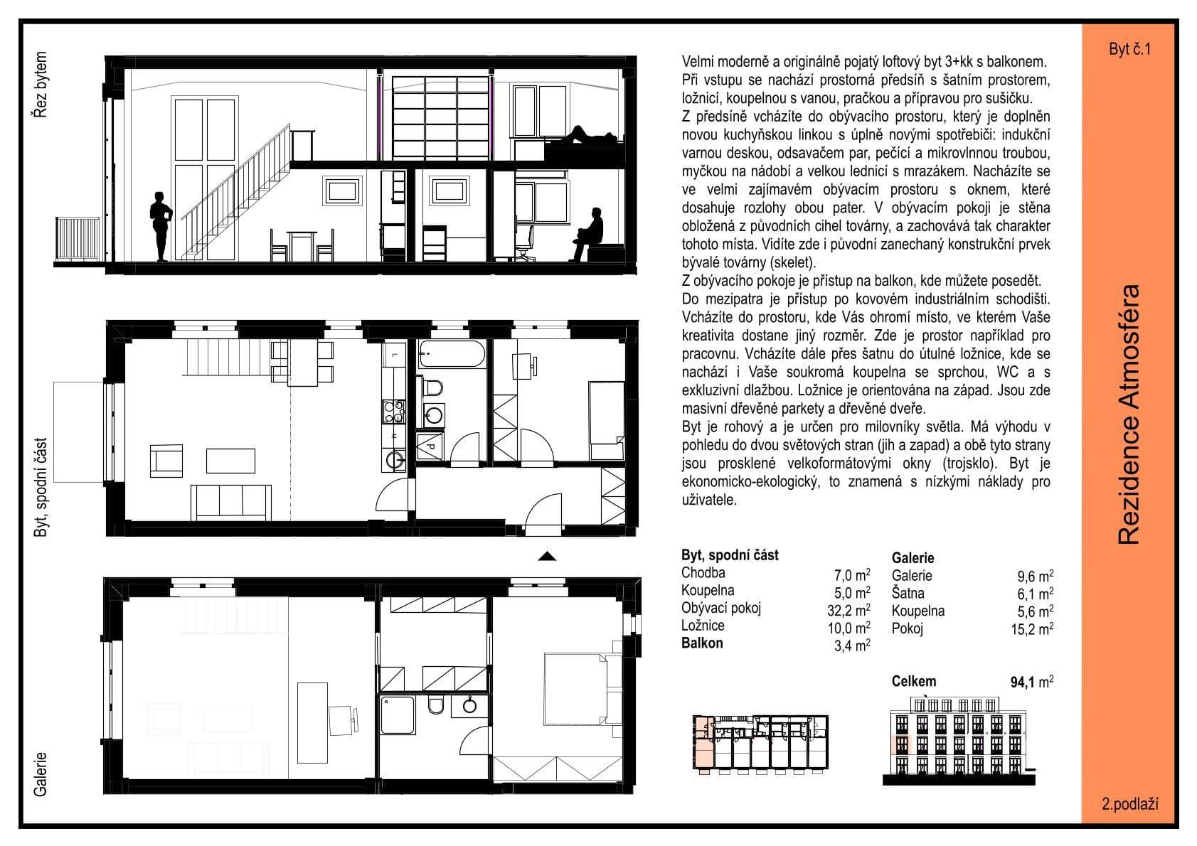 2 bedroom with open-plan kitchen flat to rent, 94 m², Ambrožova, Prague, Prague 2 bedroom with open-plan kitchen flat to rent, 94 m², Ambrožova, Prague, Prague