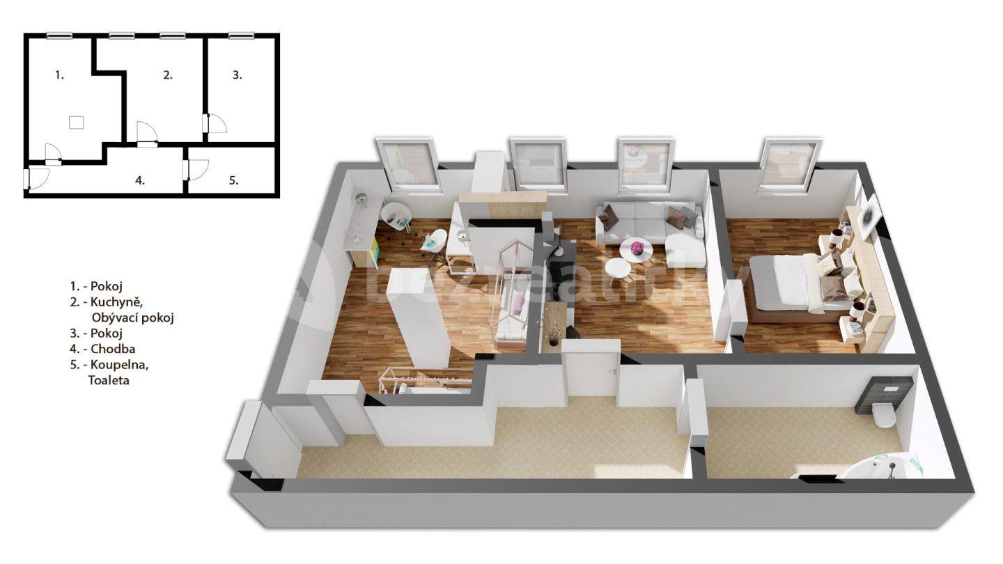 2 bedroom with open-plan kitchen flat for sale, 73 m², Týnec nad Sázavou, Středočeský Region