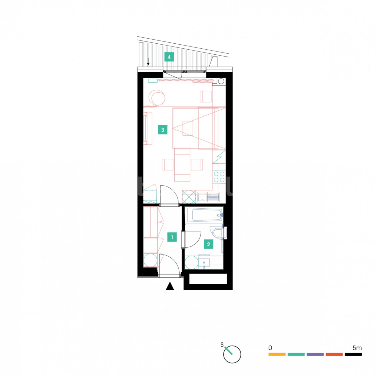 Studio flat to rent, 32 m², Mukařovského, Prague, Prague Studio flat to rent, 32 m², Mukařovského, Prague, Prague