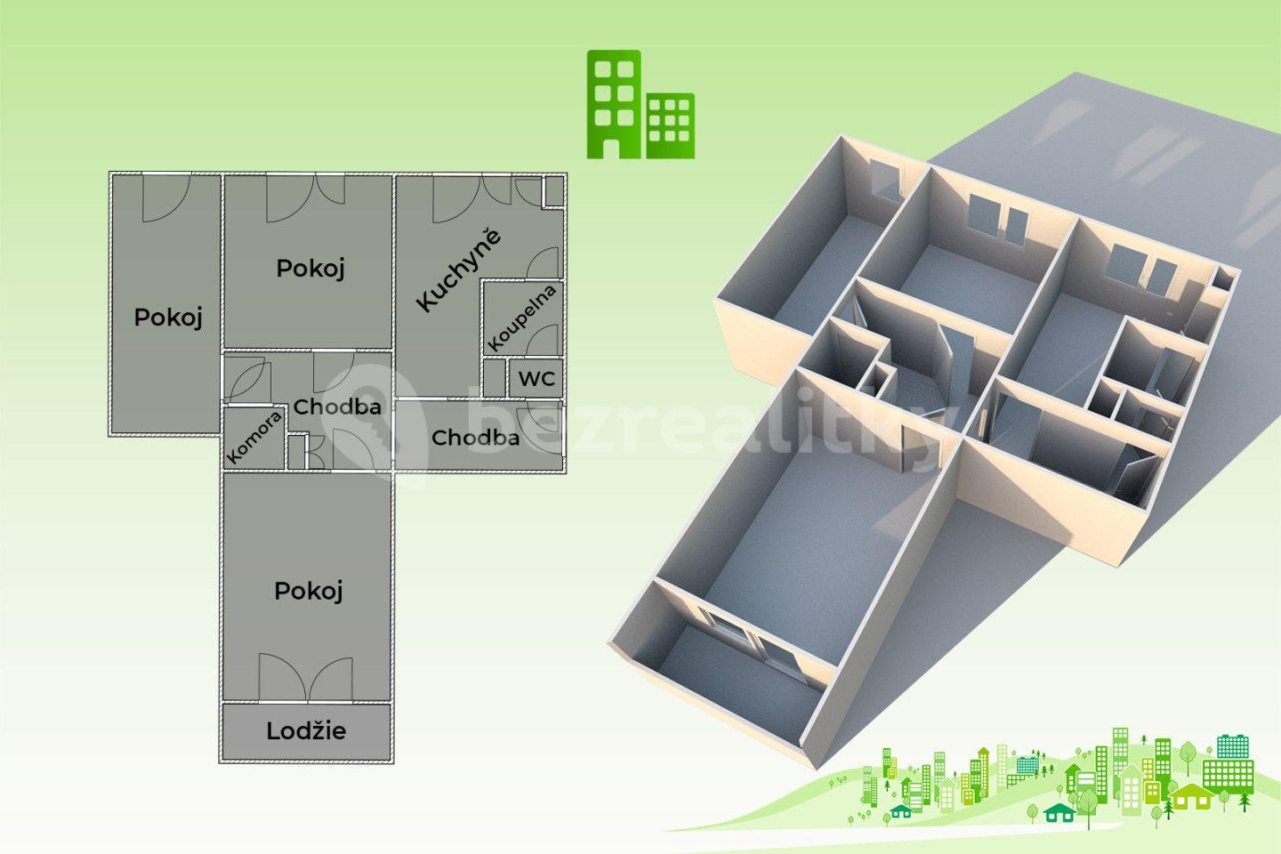 3 bedroom flat for sale, 66 m², Husova, Valašské Meziříčí, Zlínský Region