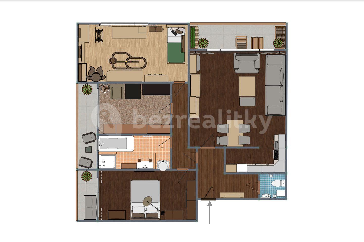 3 bedroom with open-plan kitchen flat for sale, 90 m², Chýšť, Pardubický Region