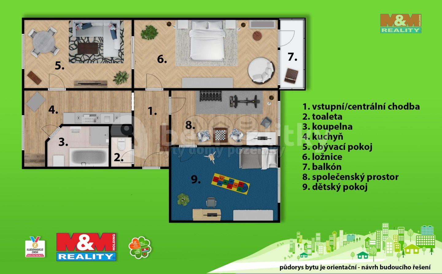 4 bedroom flat for sale, 79 m², Družstevní, Týniště nad Orlicí, Královéhradecký Region