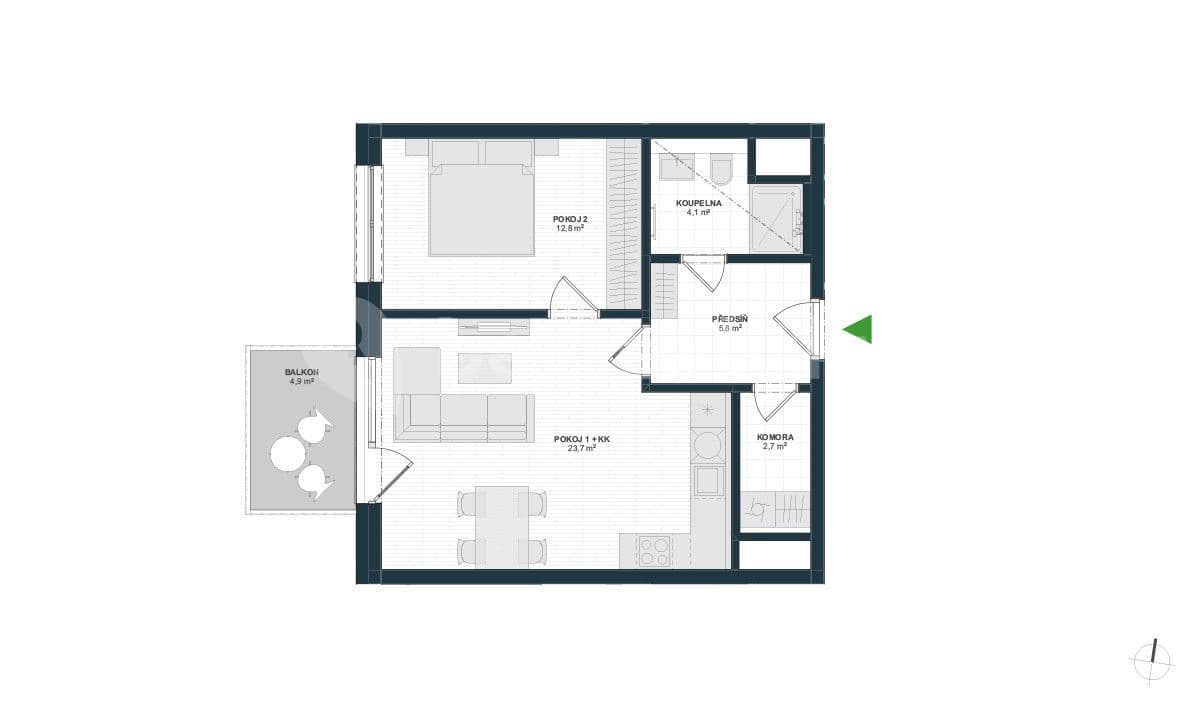 1 bedroom with open-plan kitchen flat to rent, 54 m², K Jezeru, Prague, Prague 1 bedroom with open-plan kitchen flat to rent, 54 m², K Jezeru, Prague, Prague