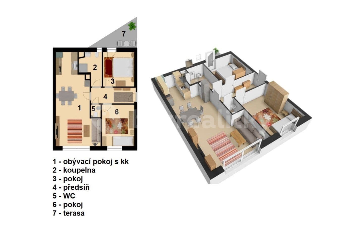 2 bedroom with open-plan kitchen flat for sale, 76 m², Lánov, Královéhradecký Region