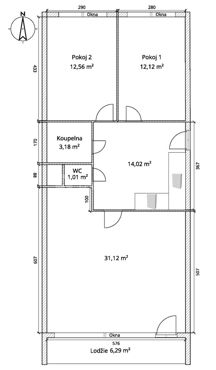 2 bedroom with open-plan kitchen flat to rent, 77 m², Generála Janouška, Prague, Prague 2 bedroom with open-plan kitchen flat to rent, 77 m², Generála Janouška, Prague, Prague
