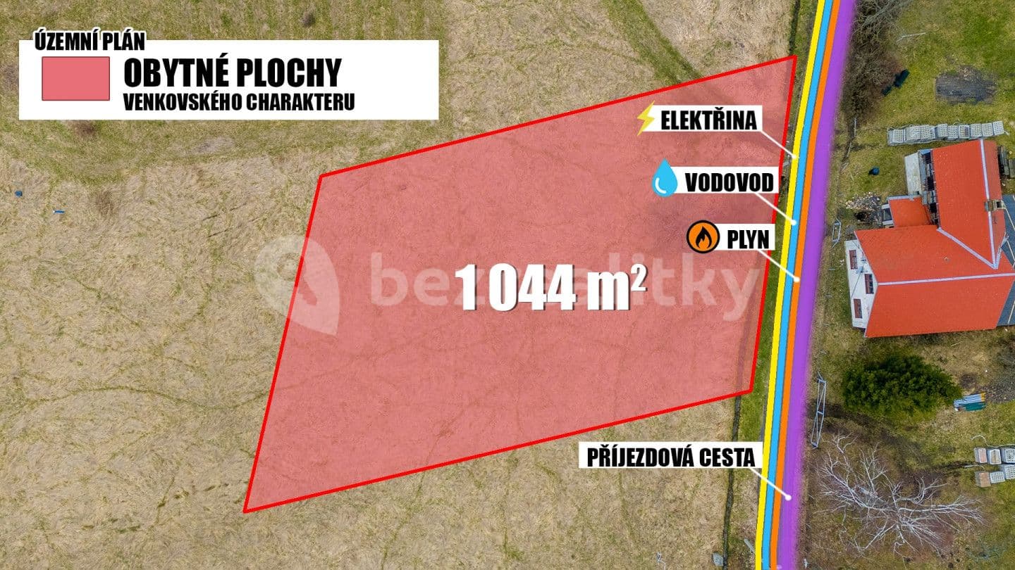 plot for sale, 1,044 m², Nový Oldřichov, Liberecký Region