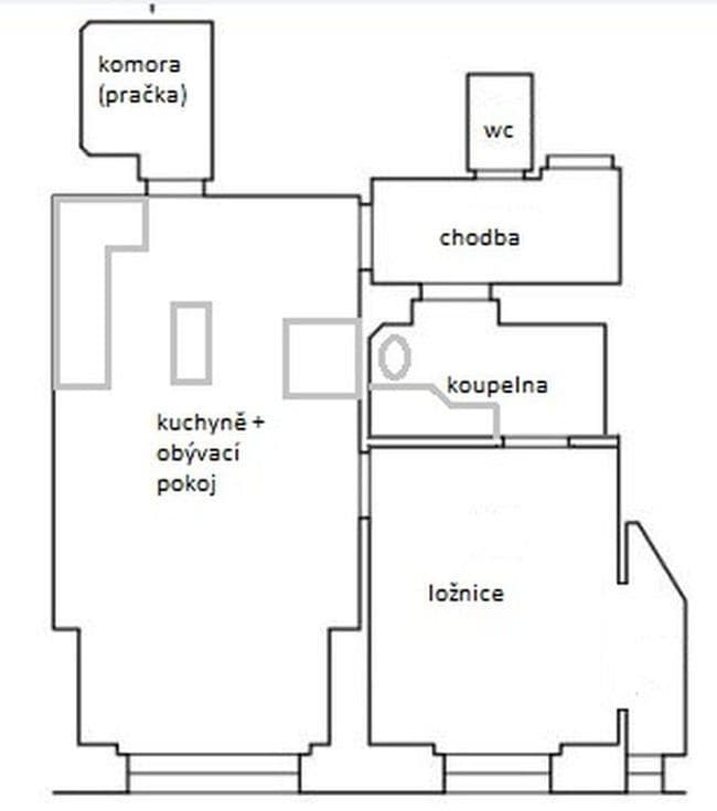 1 bedroom with open-plan kitchen flat to rent, 50 m², Sokolovská, Prague, Prague 1 bedroom with open-plan kitchen flat to rent, 50 m², Sokolovská, Prague, Prague