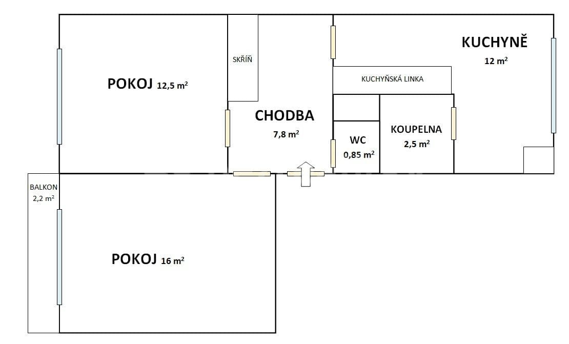 2 bedroom flat to rent, 56 m², Pražská, Znojmo, Jihomoravský Region 2 bedroom flat to rent, 56 m², Pražská, Znojmo, Jihomoravský Region